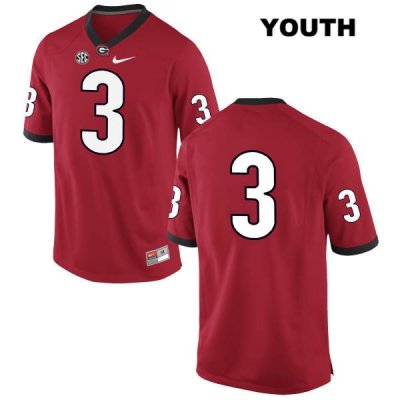 Youth Georgia Bulldogs NCAA #3 Tyler Simmons Nike Stitched Red Authentic No Name College Football Jersey TRZ4054BW